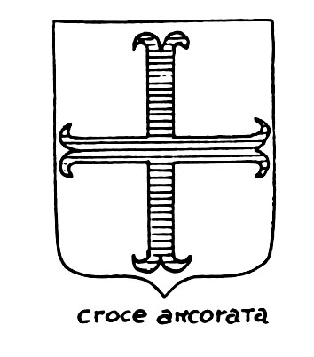 Image of the heraldic term: Croce ancorata